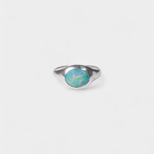 Aussie Opal Ring - Bright Blue