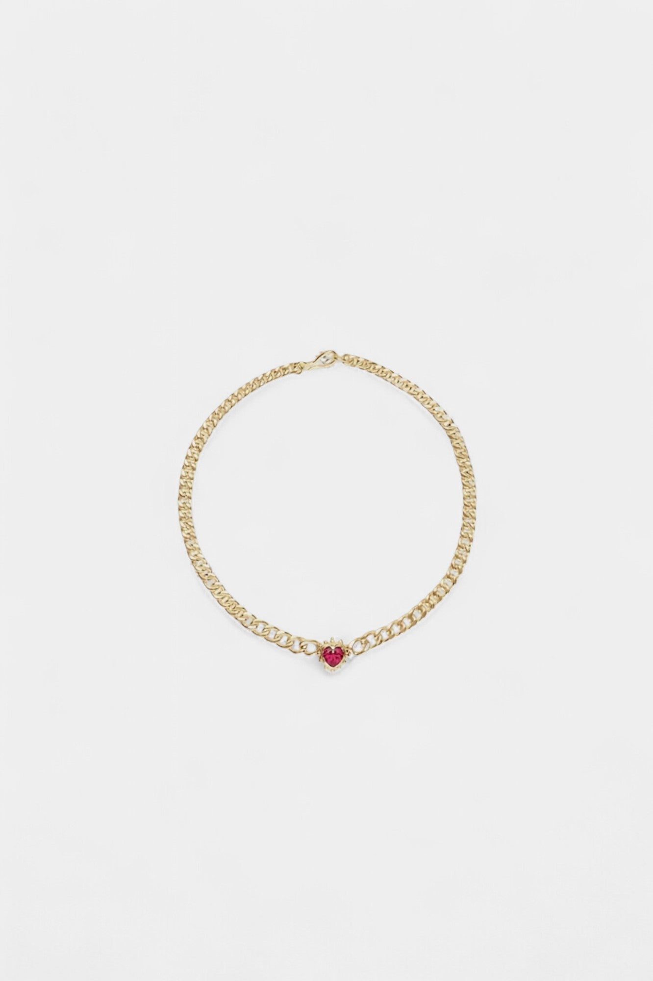 Chained Ruby Heart Necklace