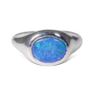 Aussie Opal Ring - Dark Blue