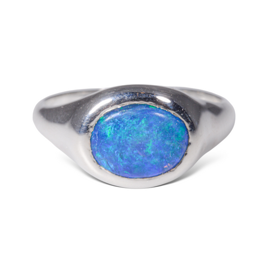 Aussie Opal Ring - Dark Blue