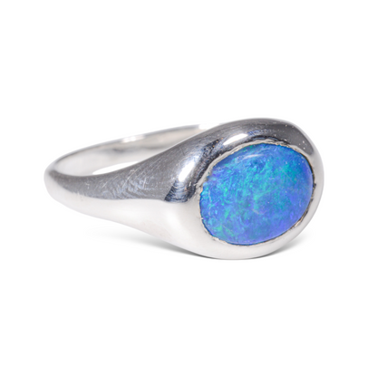 Aussie Opal Ring - Dark Blue