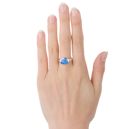 Aussie Opal Ring - Dark Blue