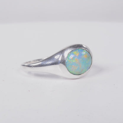 Aussie Opal Ring - Bright Blue