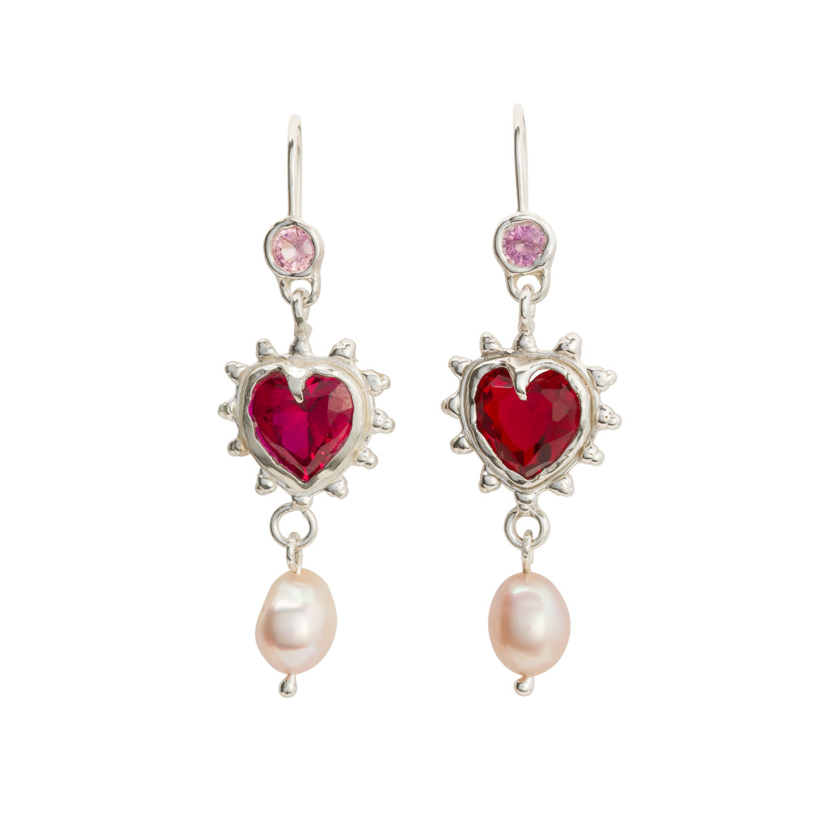 Teensy Ruby Heart Studs  Fine Jewelry Earrings  Alexis Russell